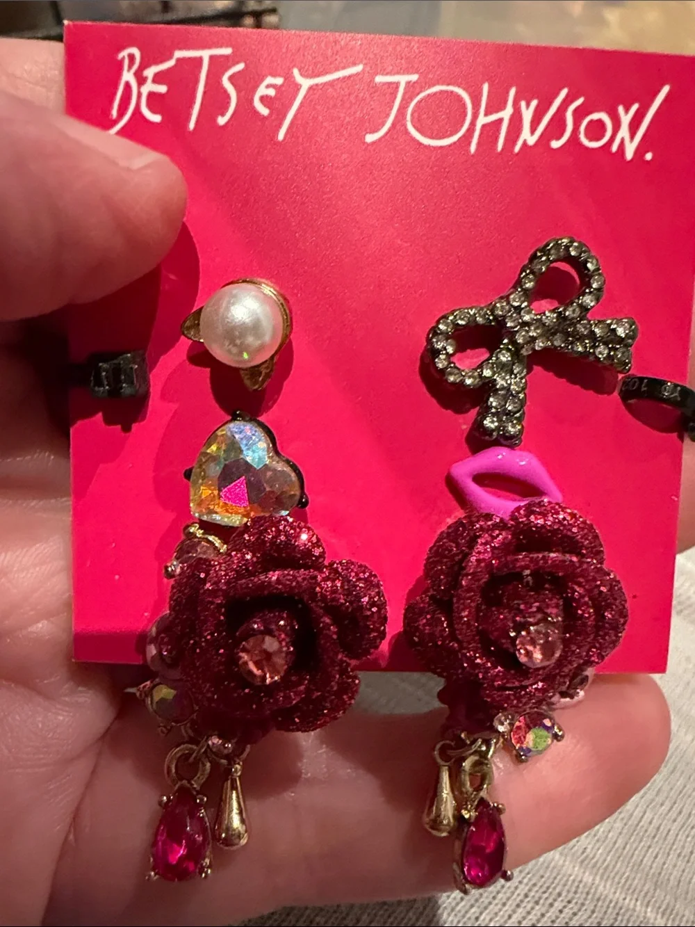 Betsy Johnson Earrings Card